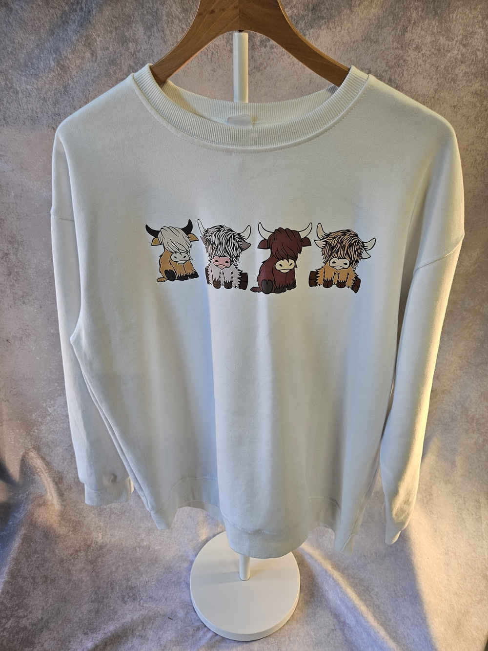 Mooo-velous Cuteness! Highland Cow Crewneck Sweatshirt